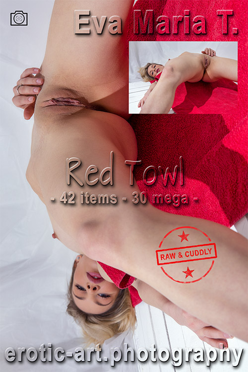 Eva Maria Tali on the Red Towl, home and safe in hot August of corona virus new normal year 2020 Eva Tali - Red Towl, erotic model, adult model, alabaster skin, modeling, erotic, art, artnu, on erotic-art.photography