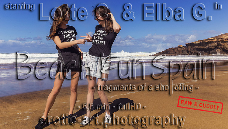 Act: Lotte C. and Elba G., Art: Jay Gee, Production: EAP, Beach.Fun.Spain. Fragmebnts of a travel