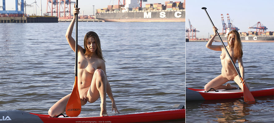 Erotic Art Shooting: Shooting Jenna on her summer Stand Up Paddling industrial tour Jenna SUP